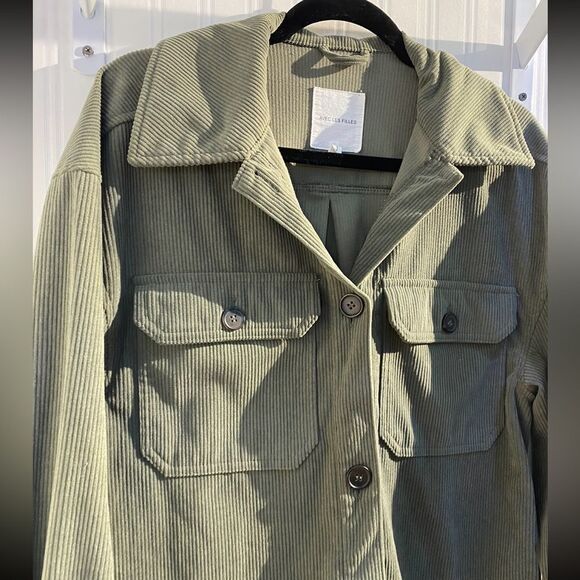 "Avec Les Filles Oversized Green Corduroy Jacket *SIZE: S - Picture 3 of 10